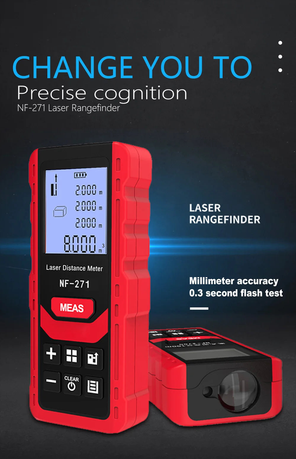 Laser Distance Meter β Digital Rangefinder & Measuring Tool (40M/80M) π‘π