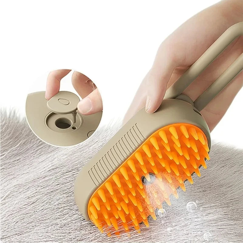 Steamy Dog Brush 3-in-1 Electric Spray & Massage Grooming Brush 🐶💧