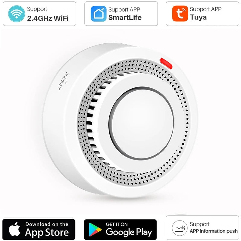 WiFi Tuya Smart Smoke Detector β Wireless Fire Protection & 80DB Alarm for Ultimate Safety! π¨