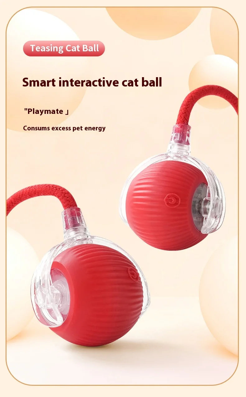 Rechargeable Interactive Cat Toy – Smart Automatic Rolling Ball for Fun Pet Play! 🐱⚡