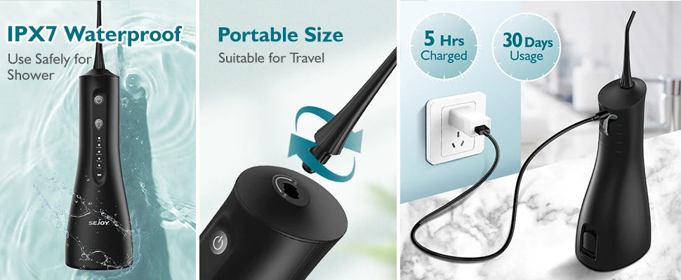Sejoy Cordless Water Dental Flosser Portable Oral Irrigator for Deep Teeth Cleaning! β¨π
