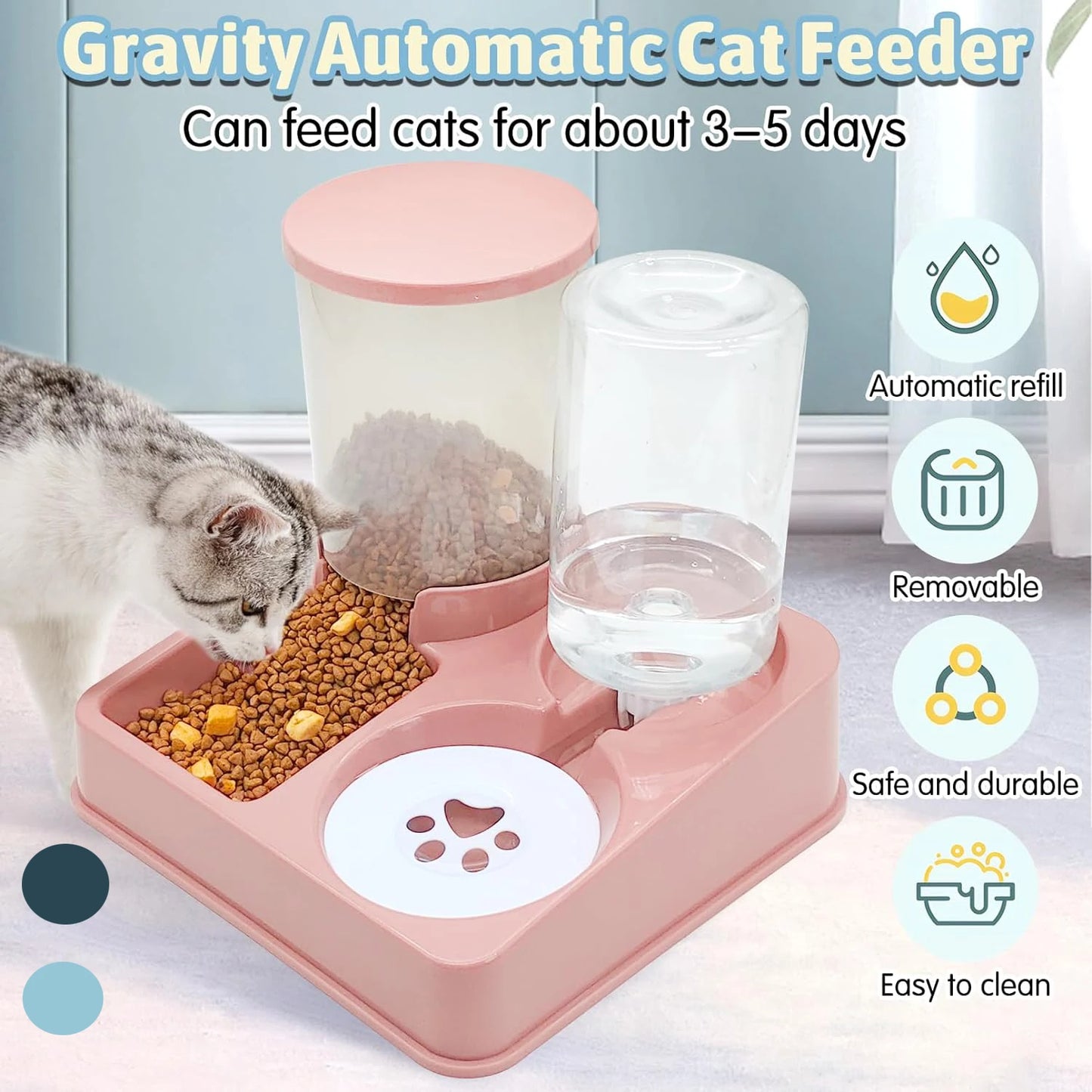 Automatic 2-in-1 Gravity Food and Water Feeder for Pets! π§π±