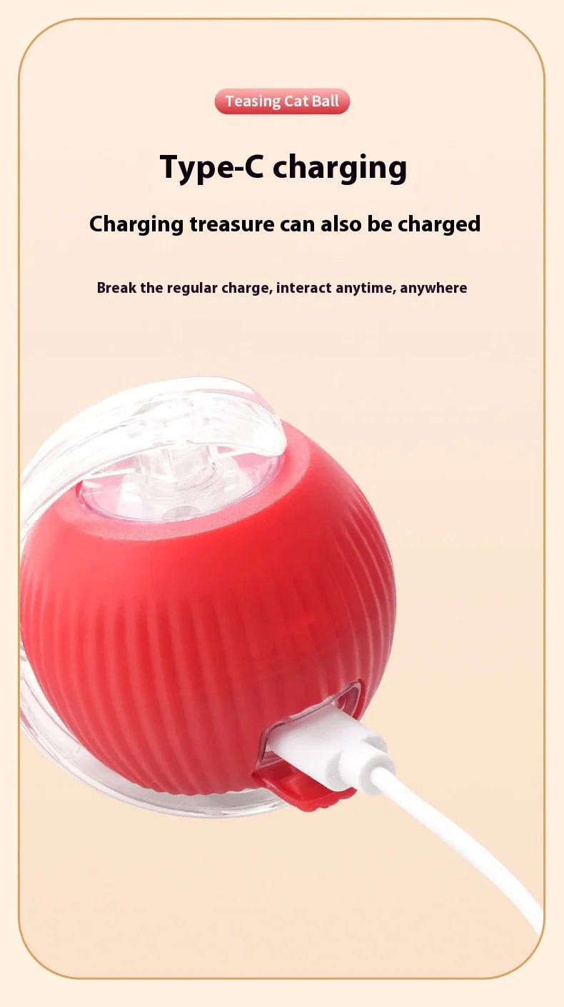 Rechargeable Interactive Cat Toy – Smart Automatic Rolling Ball for Fun Pet Play! 🐱⚡