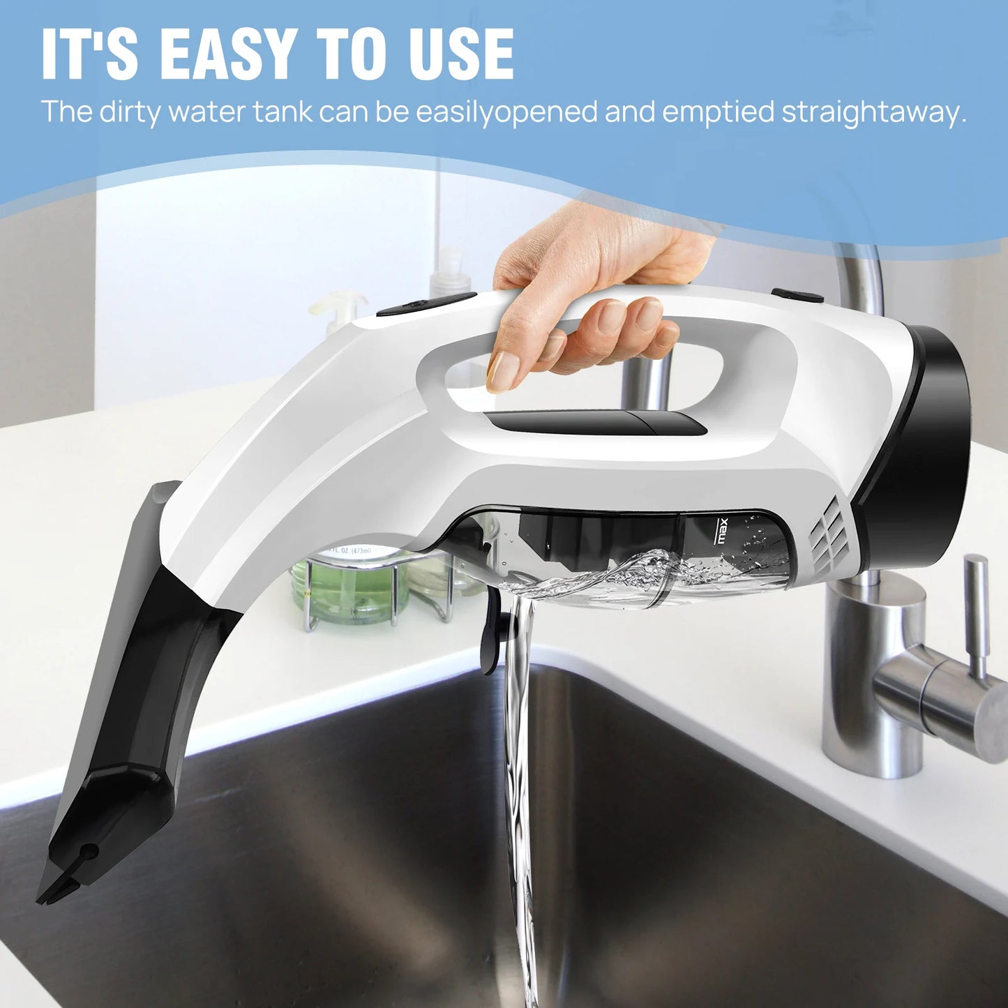 Rechargeable Streak-Free Glass Washer with 28cm Squeegee & 150ml Water Tank πͺπ¦