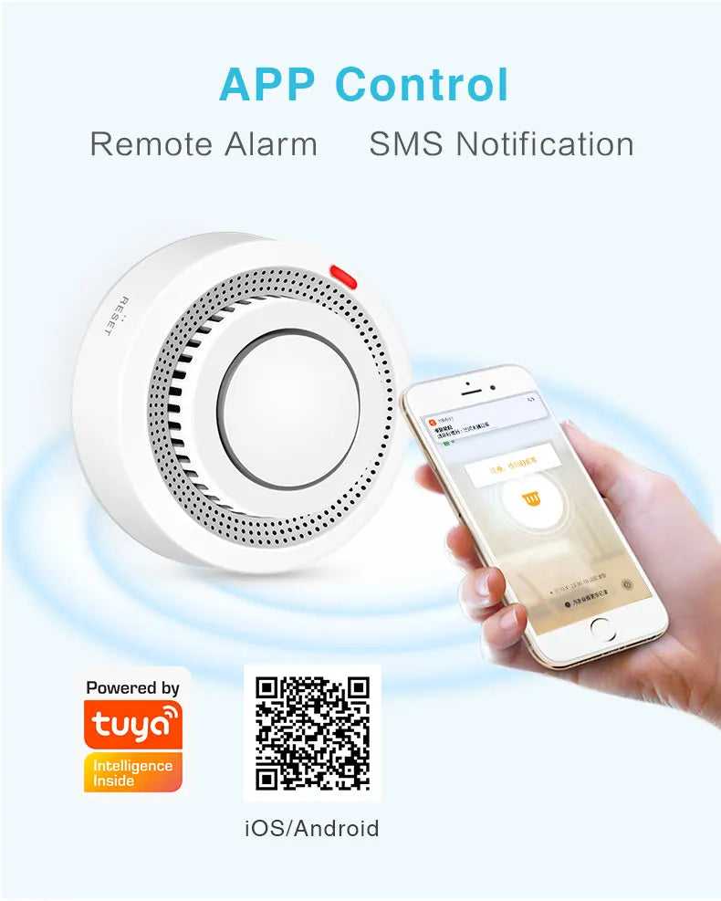 WiFi Tuya Smart Smoke Detector β Wireless Fire Protection & 80DB Alarm for Ultimate Safety! π¨