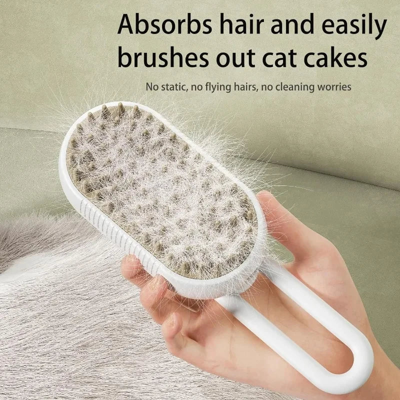 Steamy Dog Brush 3-in-1 Electric Spray & Massage Grooming Brush 🐶💧