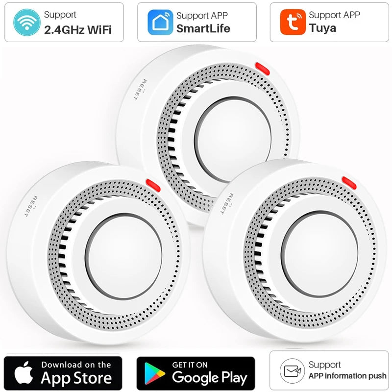 WiFi Tuya Smart Smoke Detector β Wireless Fire Protection & 80DB Alarm for Ultimate Safety! π¨