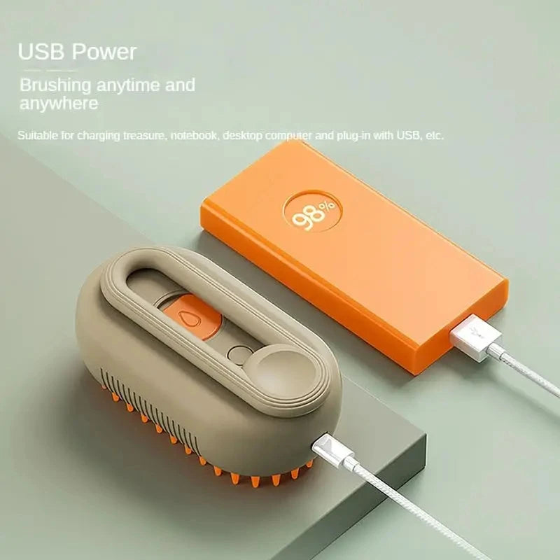 Steamy Dog Brush 3-in-1 Electric Spray & Massage Grooming Brush 🐶💧