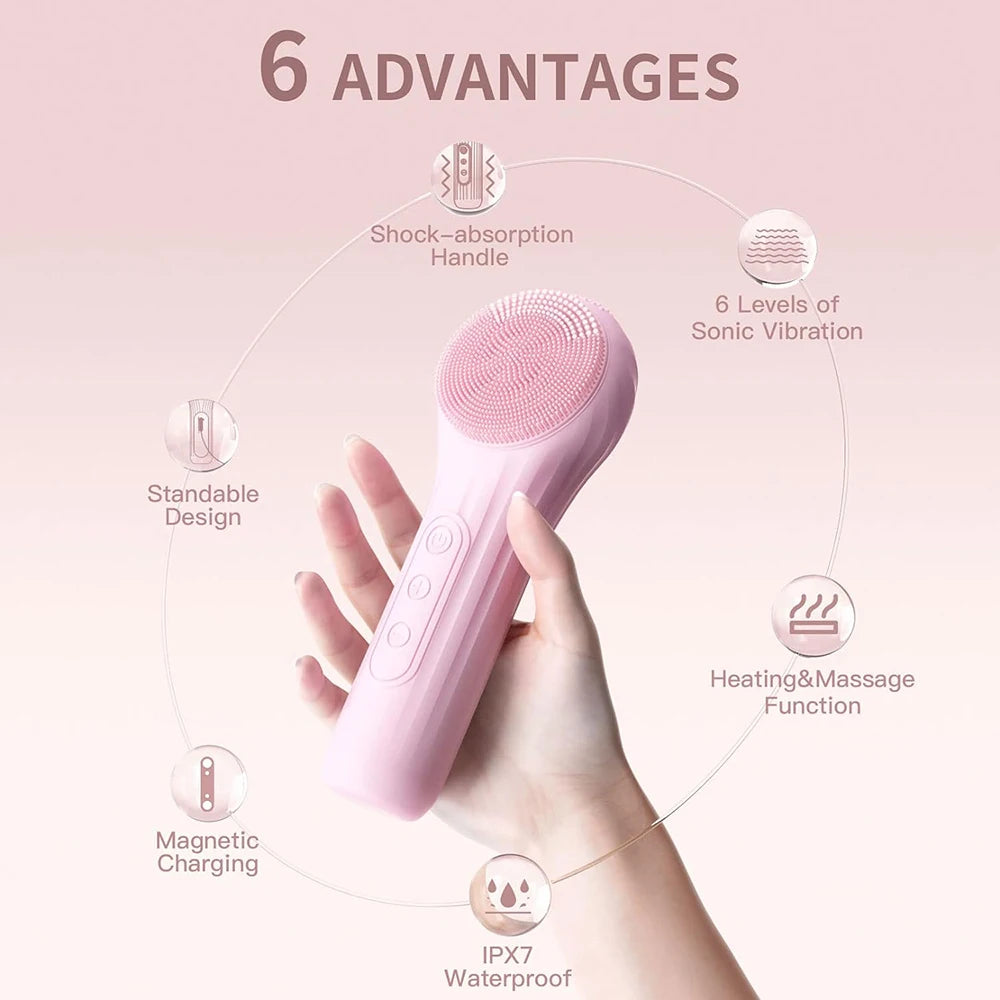 Sonic Waterproof Facial Cleansing Brush, Rechargeable Deep Clean Exfoliating Scrubber! ππ¦