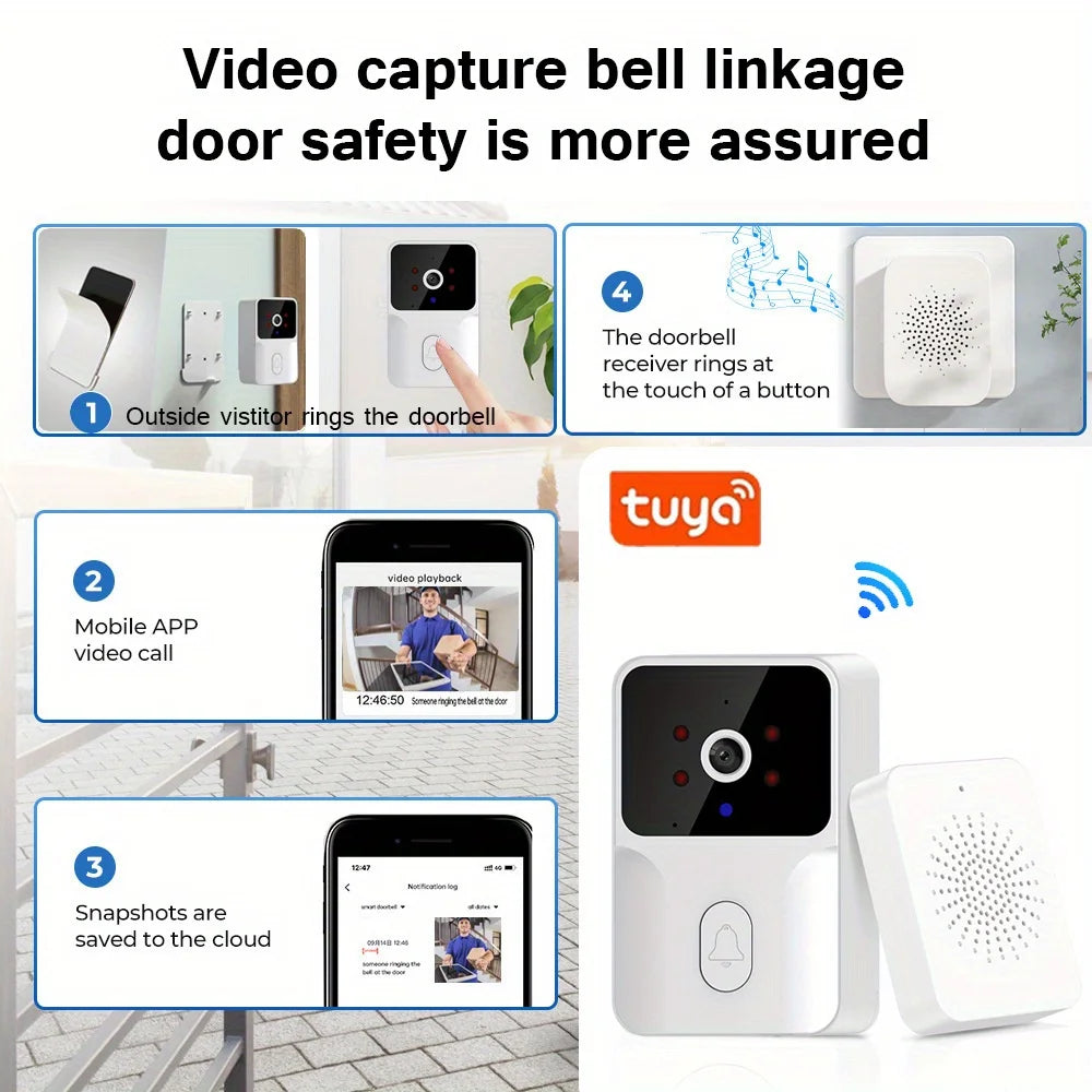Tuya Smart Wireless Video Doorbell β HD Security Camera with Night Vision & 2-Way Audio π₯ποΈ