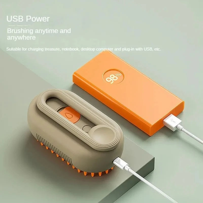 Steamy Dog Brush 3-in-1 Electric Spray & Massage Grooming Brush 🐶💧