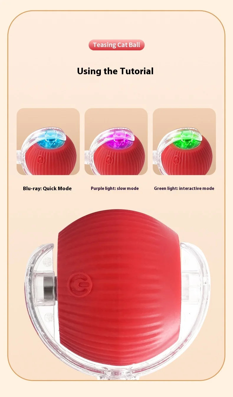 Rechargeable Interactive Cat Toy – Smart Automatic Rolling Ball for Fun Pet Play! 🐱⚡