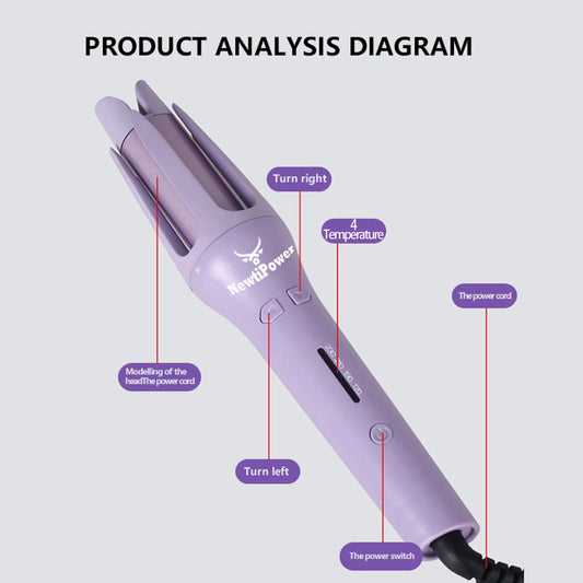 Tinsol 2 in 1 Automatic Hair Curler 32MM Auto Rotating Ceramic Hair Roller Professional Curling Iron Curling Wand Hair Waver