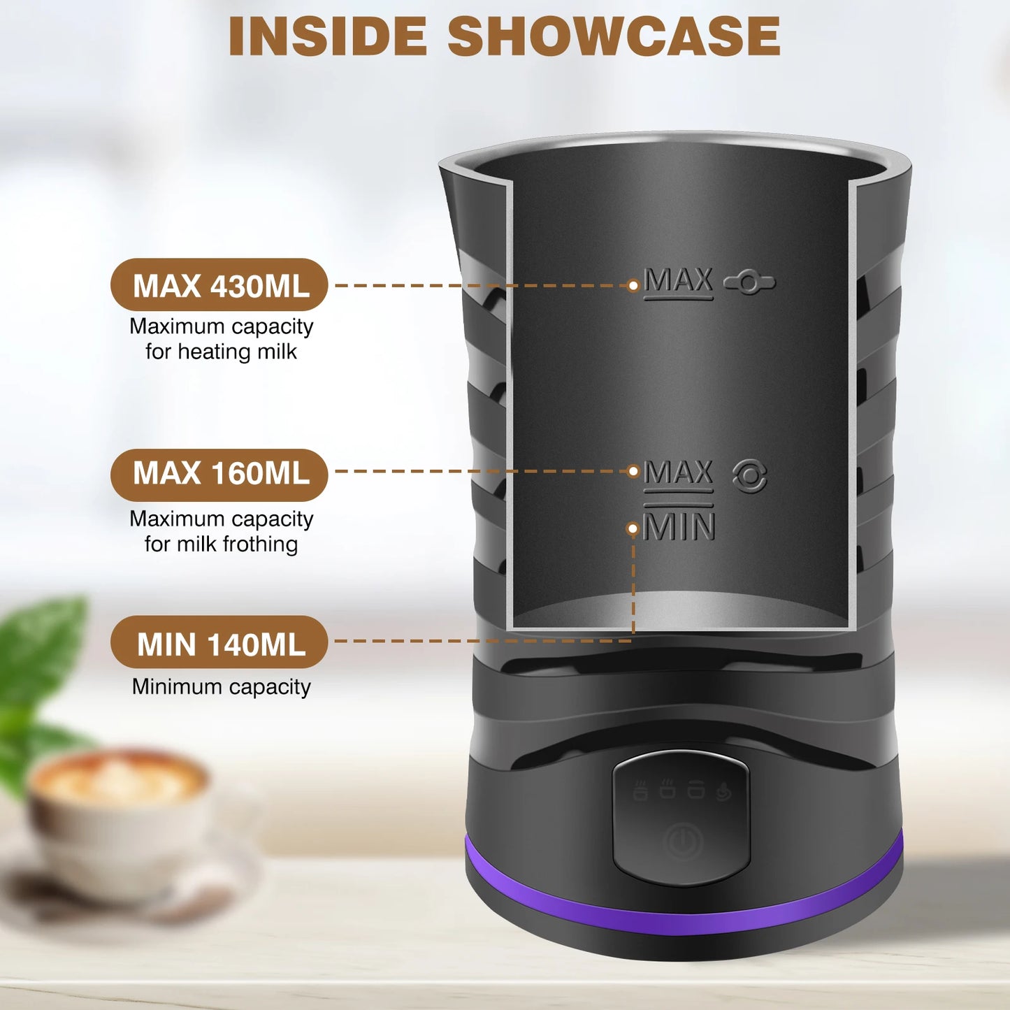 4 in 1 Automatic Hot & Cold Foam Maker for Coffee, Cappuccino & Latte! π₯π₯