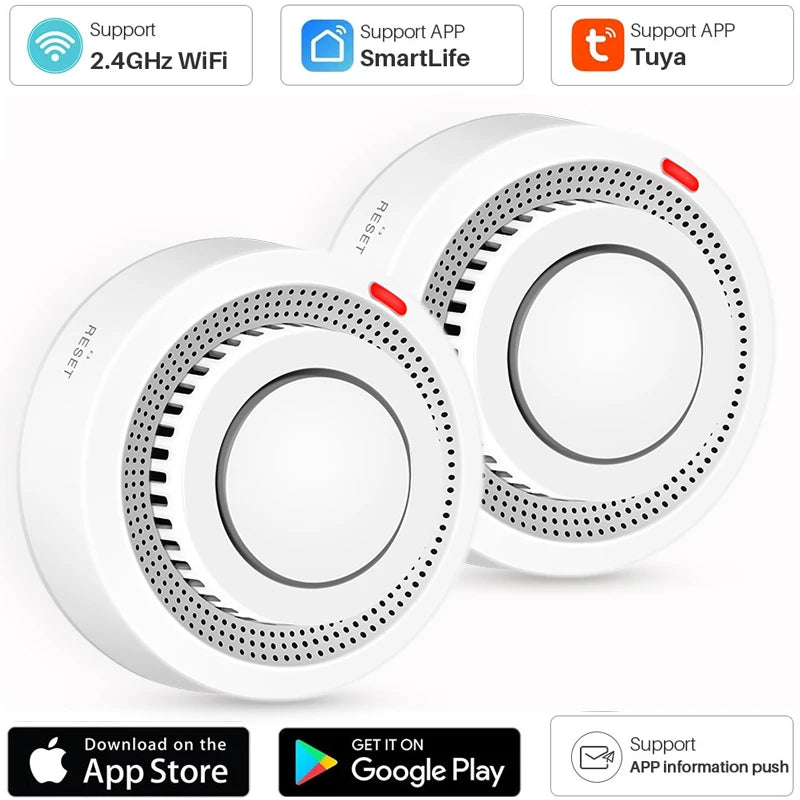 WiFi Tuya Smart Smoke Detector β Wireless Fire Protection & 80DB Alarm for Ultimate Safety! π¨