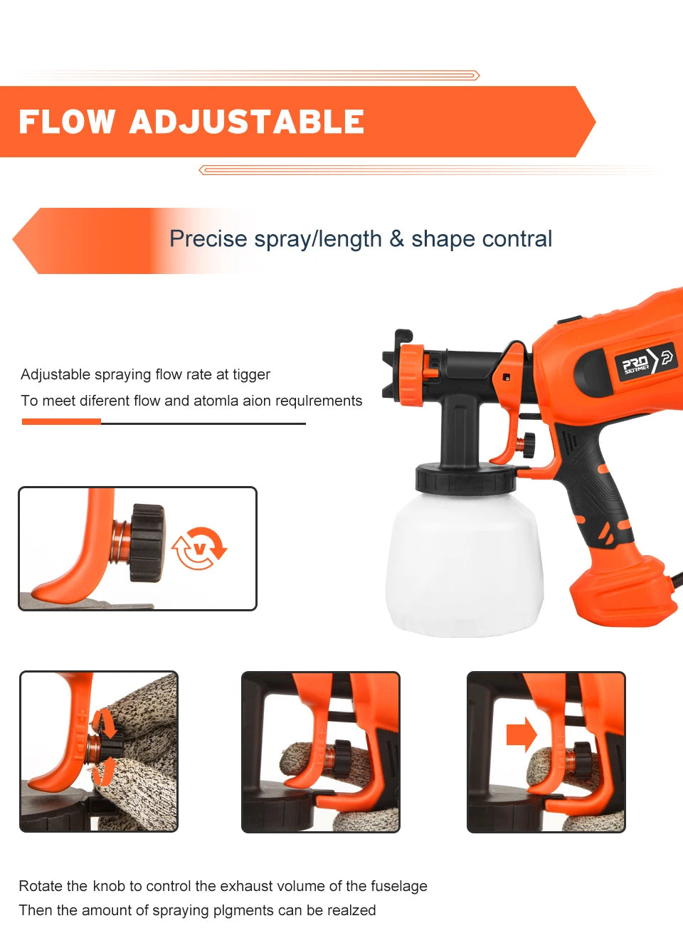 750W Electric HVLP Paint Sprayer β 4 Nozzle Sizes, 1200ml Tank for Easy & Precise Spraying! π