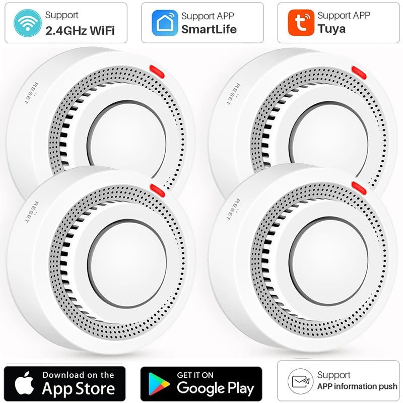 WiFi Tuya Smart Smoke Detector β Wireless Fire Protection & 80DB Alarm for Ultimate Safety! π¨