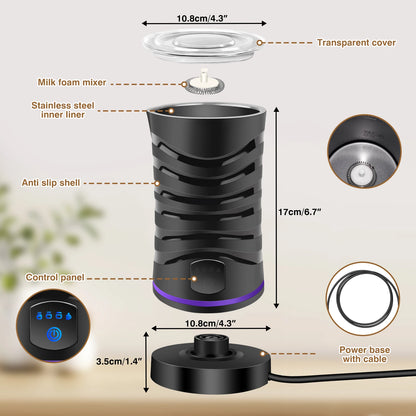 4 in 1 Automatic Hot & Cold Foam Maker for Coffee, Cappuccino & Latte! 🥛🔥