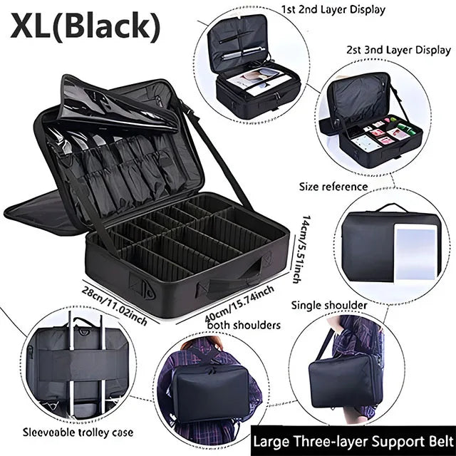 Professional Makeup Case Female Travel Big Capacity Beauty Nail ToolBox Cosmetic Organizer Suitcases For Makeup Storage Boxs