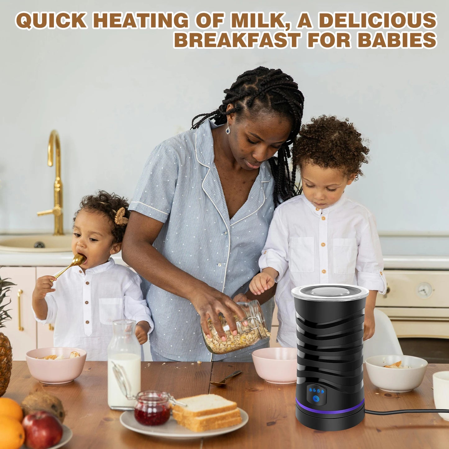 4 in 1 Automatic Hot & Cold Foam Maker for Coffee, Cappuccino & Latte! 🥛🔥