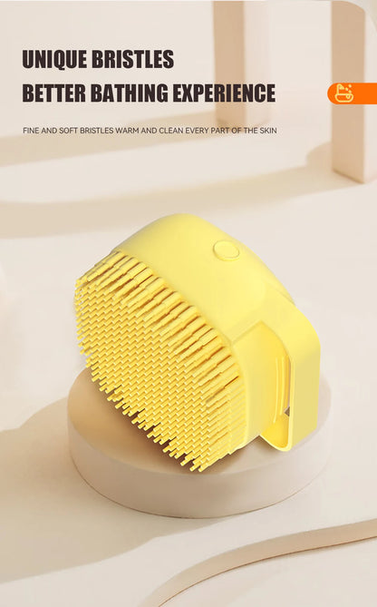 Pet Massage Shampoo Dispenser with Soft Silicone & Rubber Bristles for Dogs & Cats! 🐱✨