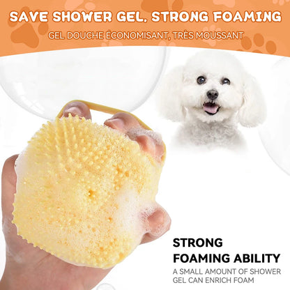 Pet Massage Shampoo Dispenser with Soft Silicone & Rubber Bristles for Dogs & Cats! 🐱✨