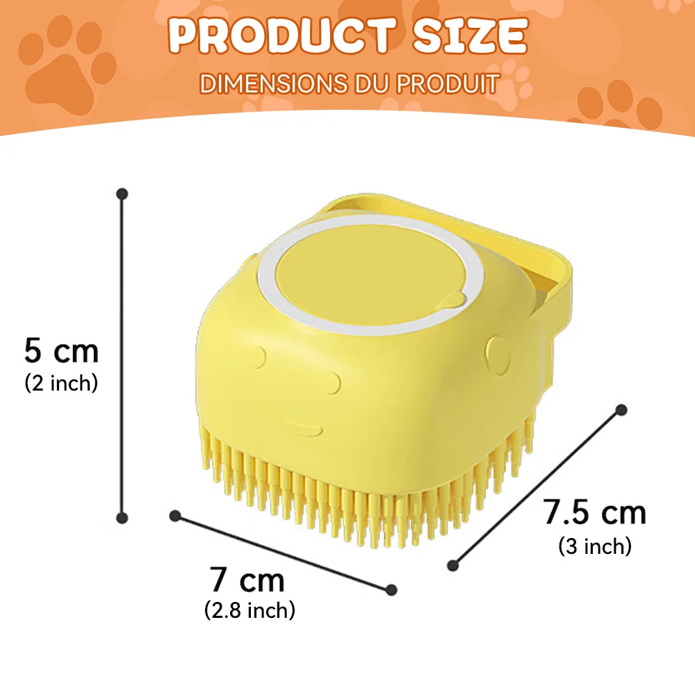 Pet Massage Shampoo Dispenser with Soft Silicone & Rubber Bristles for Dogs & Cats! 🐱✨
