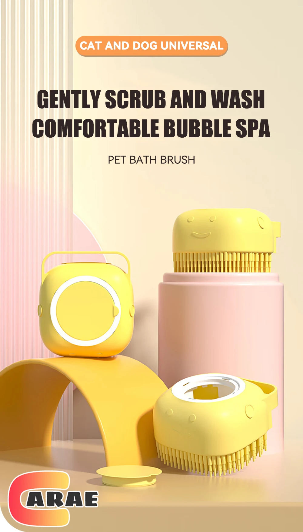Pet Massage Shampoo Dispenser with Soft Silicone & Rubber Bristles for Dogs & Cats! 🐱✨