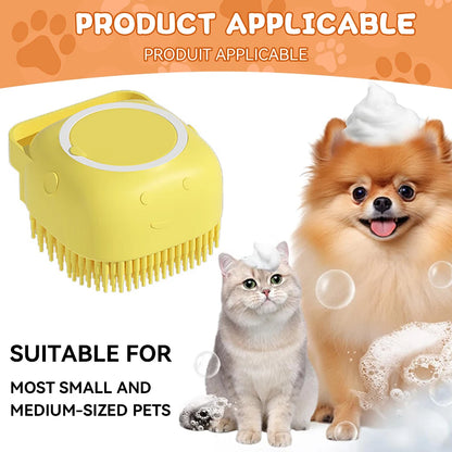 Pet Massage Shampoo Dispenser with Soft Silicone & Rubber Bristles for Dogs & Cats! 🐱✨